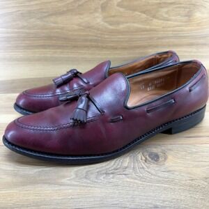 Allen Edmonds Mens Size 12 C Grayson Burgundy Leather Tassel Loafer Dress Shoes